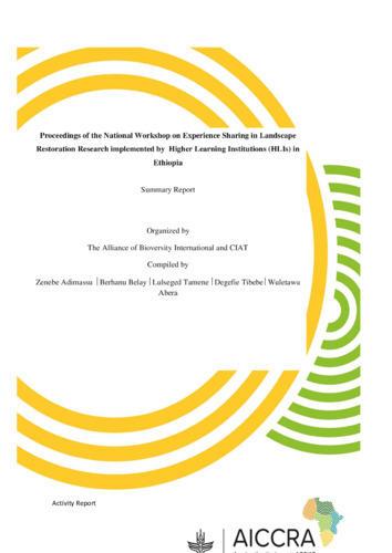 Proceedings of the National Workshop on Experience Sharing in Landscape Restoration Research implemented by Higher Learning Institutions (HLIs) in Ethiopia