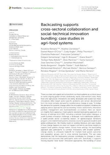 Backcasting supports cross-sectoral collaboration and social-technical innovation bundling - case studies in agri-food systems