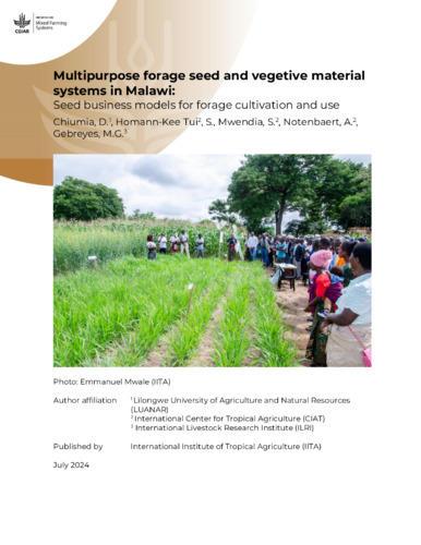 Multipurpose forage seed and vegetive material systems in Malawi: Seed business models for forage cultivation and use