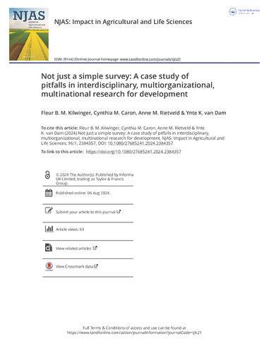 Not just a simple survey: A case study of pitfalls in interdisciplinary, multiorganizational, multinational research for development