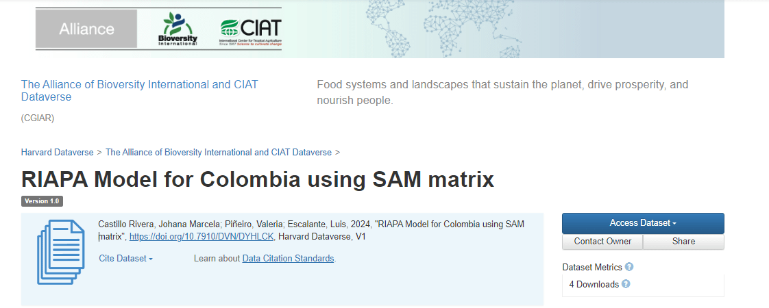 RIAPA Model for Colombia using SAM matrix