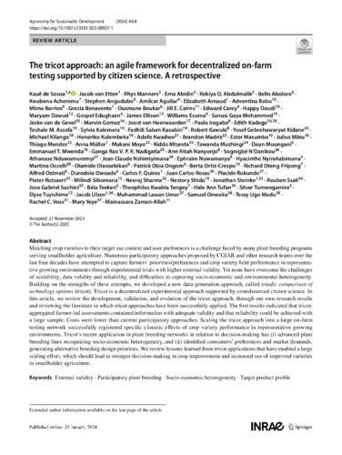 The tricot approach: an agile framework for decentralized on-farm testing supported by citizen science. A retrospective