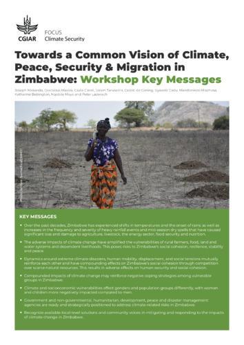Towards a common vision of climate, peace, security & migration in Zimbabwe - Workshop key messages