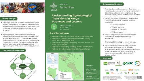 Understanding Agroecological Transitions in Kenya - Pathways and Lessons