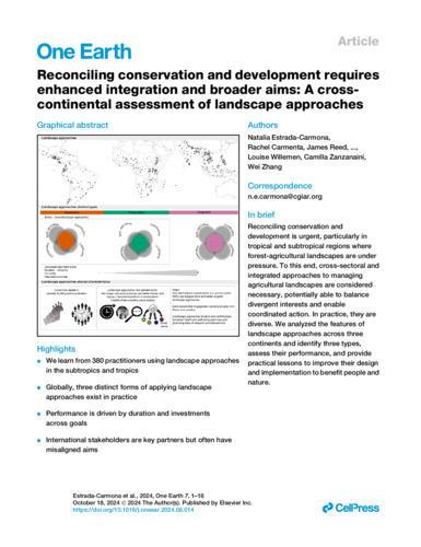 Reconciling conservation and development requires enhanced integration and broader aims: A cross- continental assessment of landscape approaches