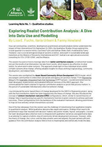 Exploring realist contribution analysis: a dive into data use and modelling
