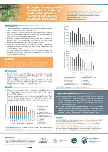 Participatory forage evaluation for integration in mixed crop-livestock-tree systems in Lao PDR: An entry point for sustainable intensification