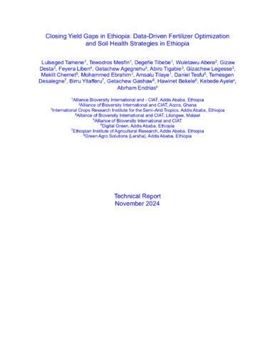 Closing yield gaps in Ethiopia: Leveraging data-driven approaches to optimize fertilizer use and soil health
