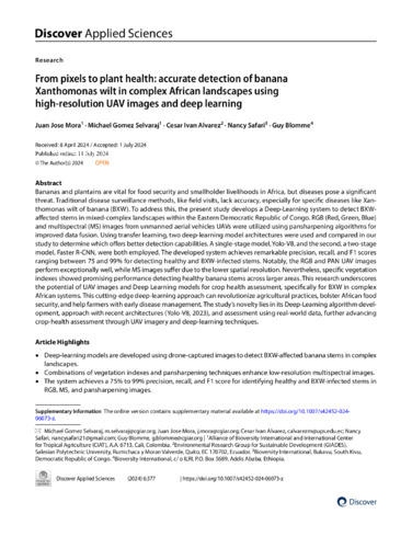 From pixels to plant health: Accurate detection of banana Xanthomonas wilt in complex African landscapes using high-resolution UAV images and deep learning