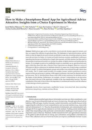 How to make a smartphone-based app for agricultural advice attractive: Insights from a choice experiment in Mexico