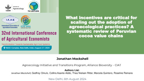 What incentives are critical for scaling out the adoption of agroecological practices? A systematic review of Peruvian cocoa value chains