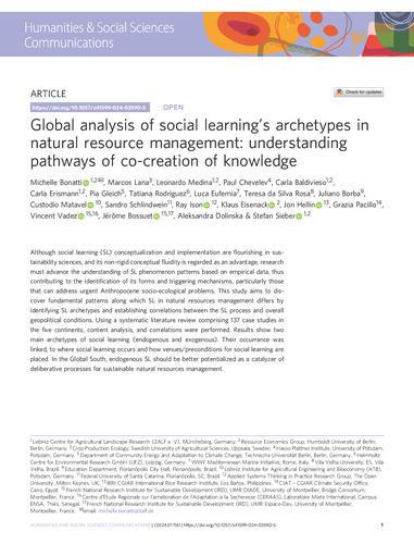 Global analysis of social learning’s archetypes in natural resource management: understanding pathways of co-creation of knowledge