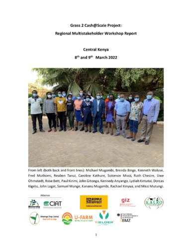 Grass 2 Cash @Scale Project: Central Kenya regional multistakeholder workshop report