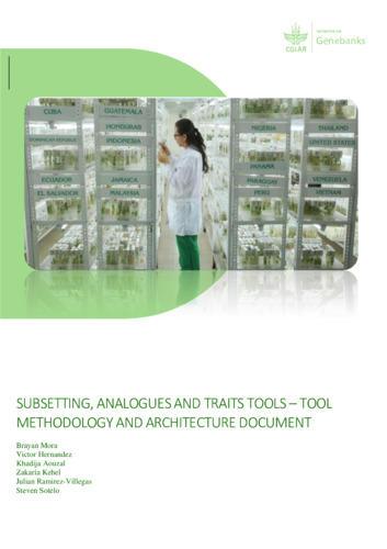 Subsetting, analogues, and traits tools – Tool methodology and architecture document