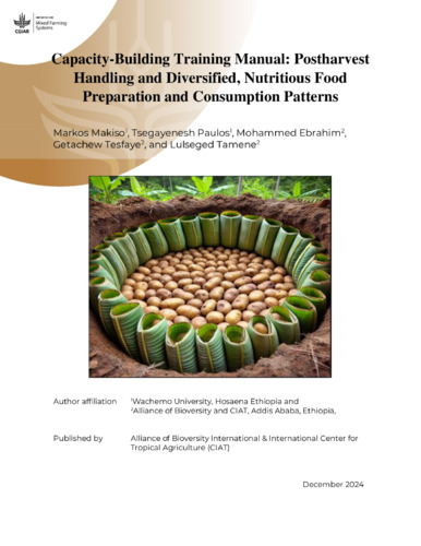 Capacity-building training manual: Postharvest handling and diversified, nutritious food preparation and consumption patterns