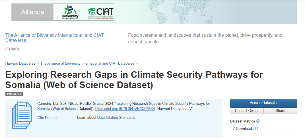 Exploring Research Gaps in Climate Security Pathways for Somalia (Web of Science Dataset)