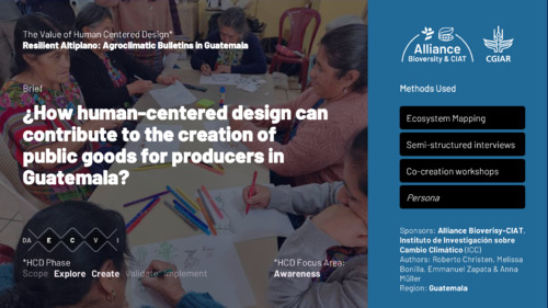 How human-centered design can contribute to the creation of public goods for producers in Guatemala