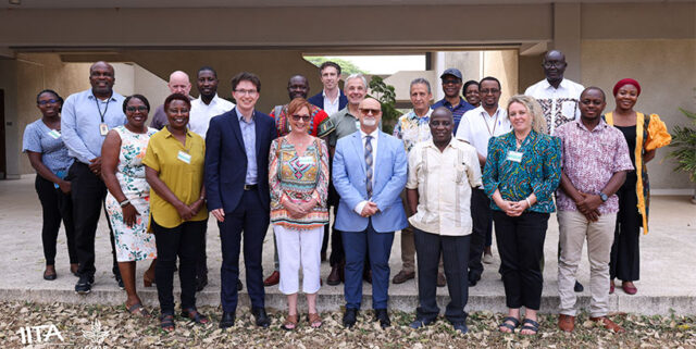 The ACIAR delegates with IITA staff after the partnership deliberation meeting.