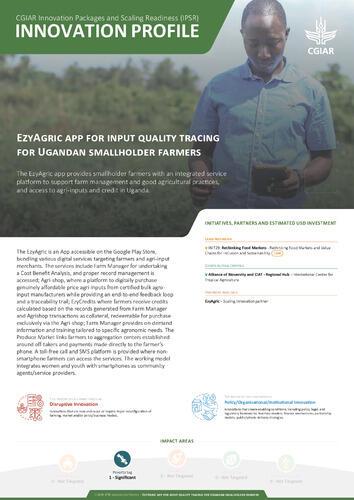 EzyAgric app for input quality tracing for Ugandan smallholder farmers