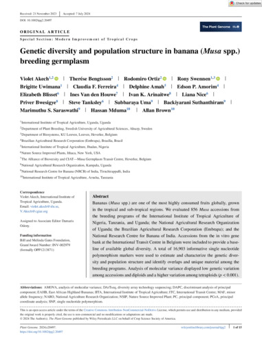 Genetic diversity and population structure in banana (Musa spp.) breeding germplasm