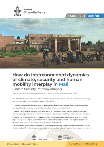 How do interconnected dynamics of climate, security and human mobility interplay in Mali: Climate security pathway analysis