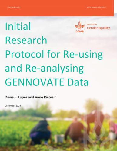 Initial research protocol for re-using and re-analysing GENNOVATE data