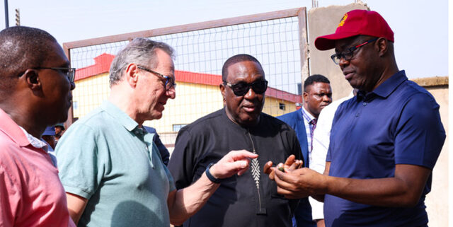 IITA Director General, Dr Simeon Ehui with Oyo State Governor, His Excellency Seyi Makinde; CEO IITA-BIP, Dr Debo Akande and Nigel Pickard.