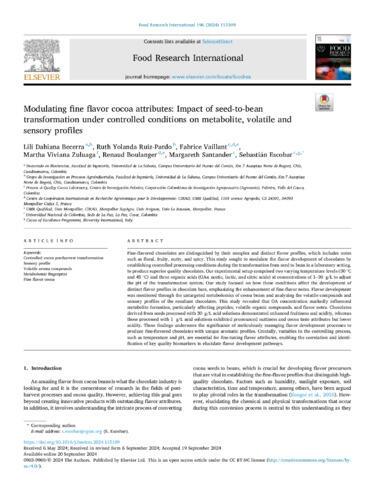 Modulating fine flavor cocoa attributes: Impact of seed-to-bean transformation under controlled conditions on metabolite, volatile and sensory profiles