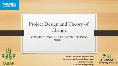 Project design and theory of change: Climate finance and innovative business models