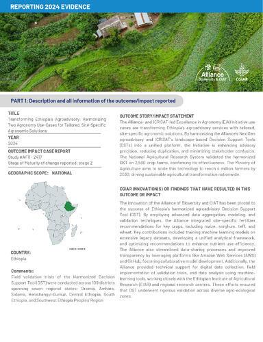 Transforming Ethiopia’s agroadvisory - Harmonizing two agronomy use-cases for tailored, site-specific agronomic solutions