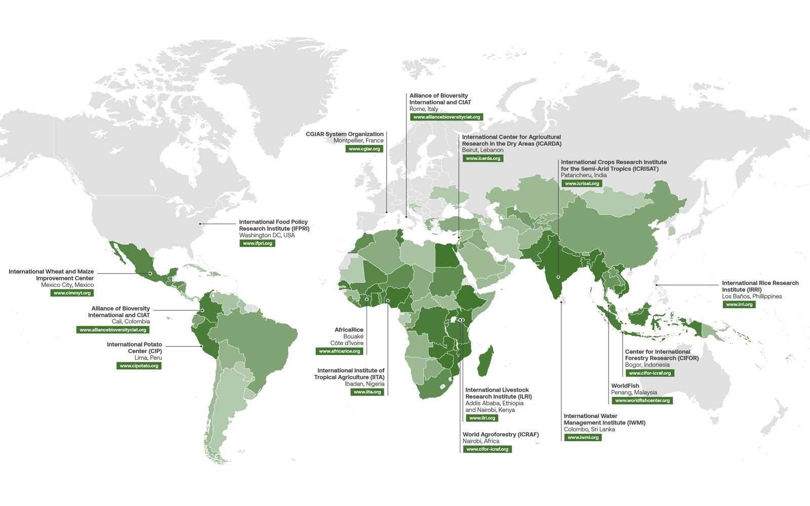 map of where cgiar works