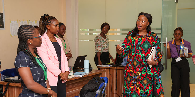 The Bread for the World Director Policy and Research Institute, Esq. Abiola Afolayan, encouraging the young scientists to leverage their research to address food insecurity challenges.