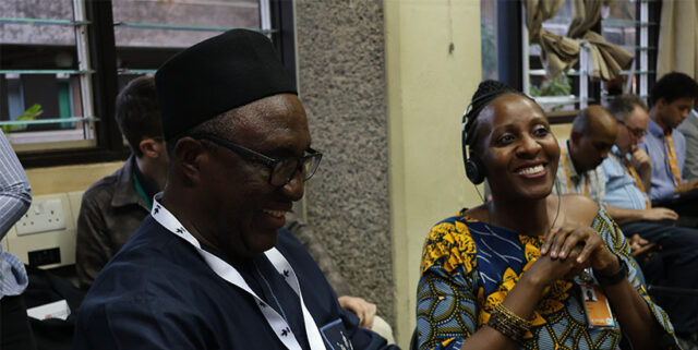 IITA Director General, Dr Simeon Ehui with IITA Food Seciurity and Nutrition Lead, Dr Mercy Lungaho during the Side Event.
