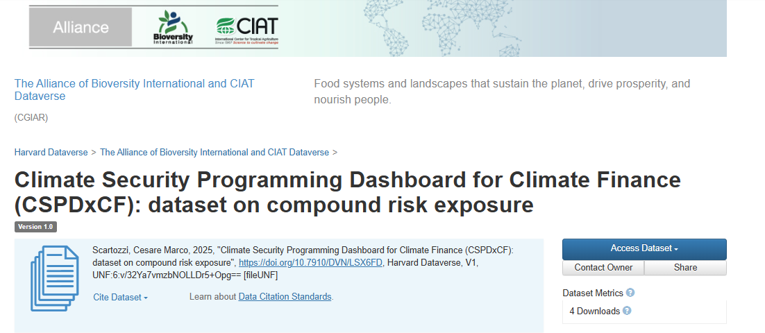 Climate Security Programming Dashboard for Climate Finance (CSPDxCF) - dataset on compound risk exposure (Jan. 2025)