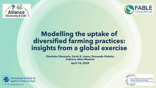 Modelling the uptake of diversified farming practices: Insights from a global exercise