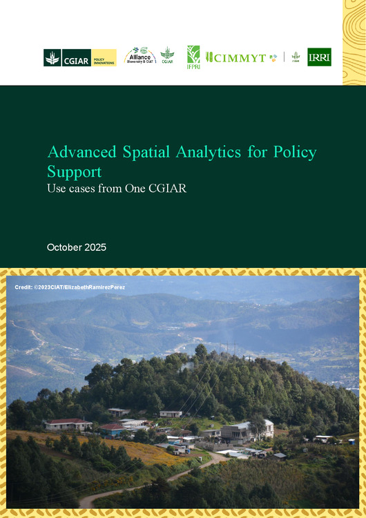 Advanced spatial analytics for policy support: Use cases from One CGIAR