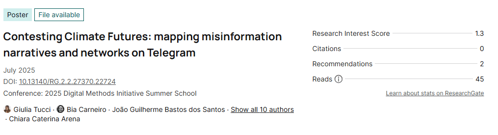 Contesting Climate Futures - mapping misinformation narratives and networks on Telegram