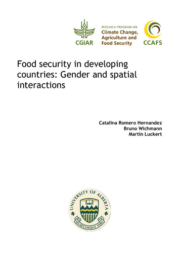 Food security in developing countries - Gender and spatial interactions
