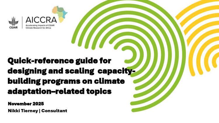 Quick-reference guide for designing and scaling capacity-building programs on climate adaptation–related topics