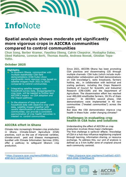 Spatial analysis shows moderate yet significantly more vigorous crops in AICCRA communities compared to control communities