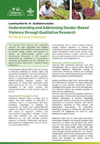 Understanding and addressing gender-based violence through qualitative research