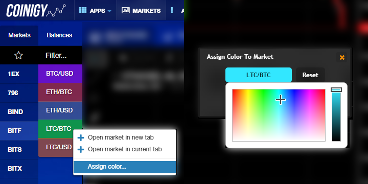 New Feature: Assign Colors To Markets