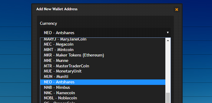 NEO (Antshares) Wallet Tracking Now Available on Coinigy ($NEO $ANS)