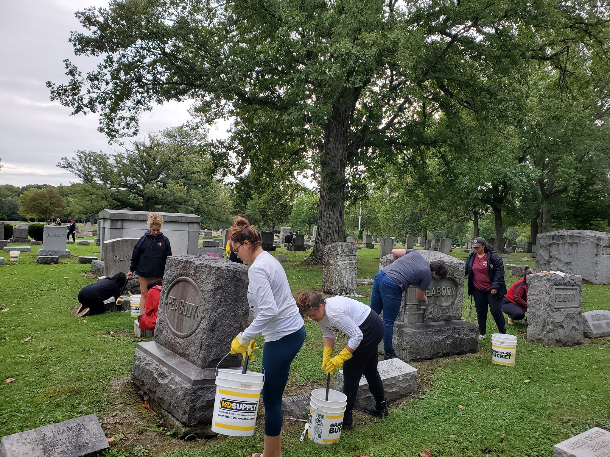 Stone Cleaning at Westwood Cemetery
