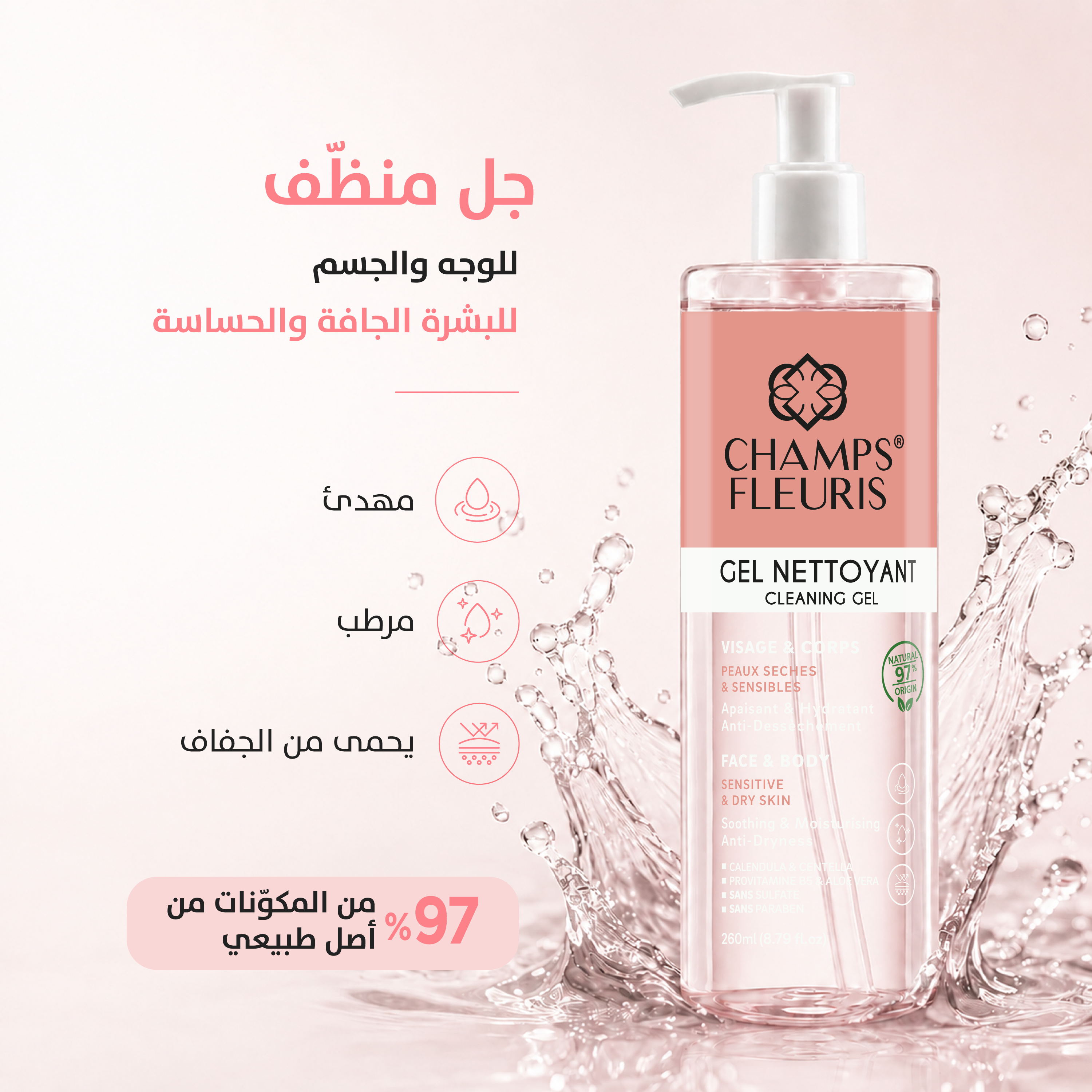 جل التنظيف للبشرة الجافة والحساسة
