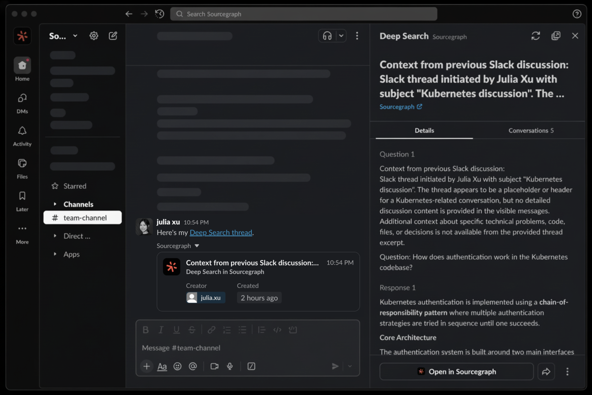 Deep Search rich preview in Slack