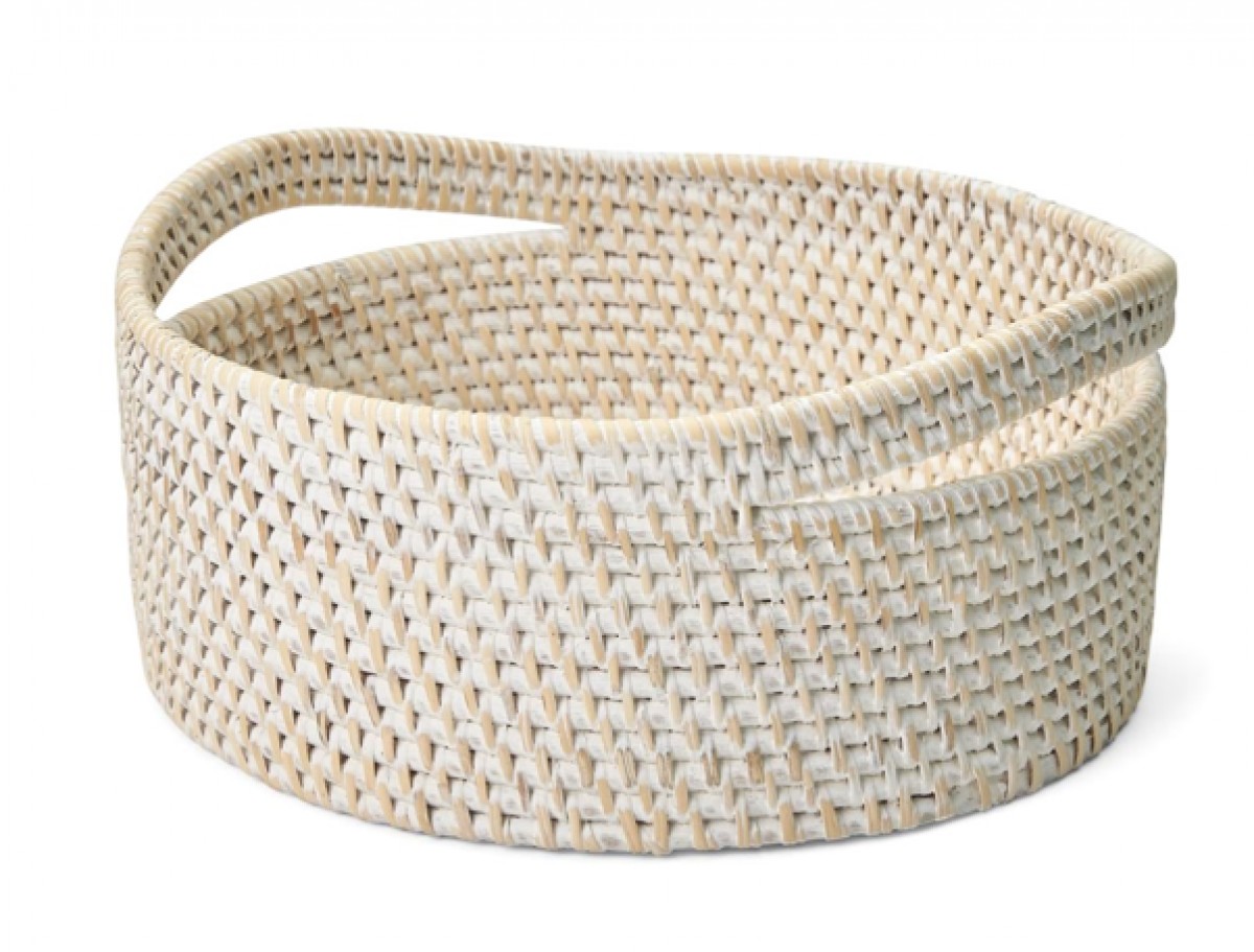 Palm Small Round Storage Basket with Handles | Highlight image