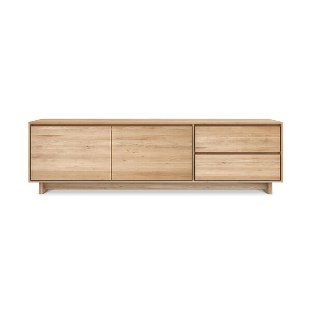 Oak Wave TV Cupboard - 2 Doors - 1 Flip Down Door - 1 Drawer | Highlight image