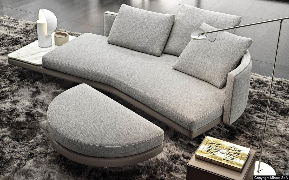 Torii LOW - Inclined Sofa with TOP (DX) & Semi-Round Ottoman