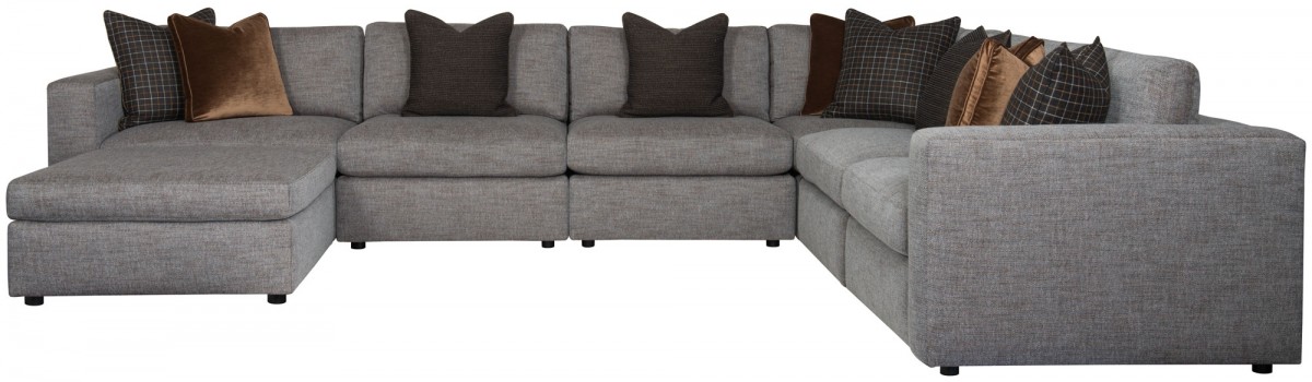Stafford Leather Sectional: Left Arm Chair, Right Arm Chair, 2 Armless Chairs, Corner Chair, and Ottoman | Highlight image